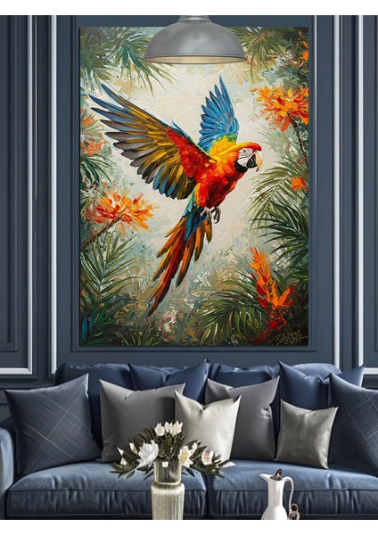 Papağan Kuşu Doğal Yaşam Dekoratif Kanvas - Mdf Ahşap Tablo
