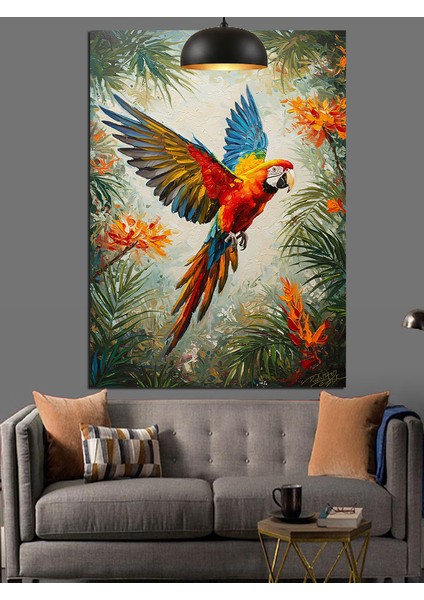 Papağan Kuşu Doğal Yaşam Dekoratif Kanvas - Mdf Ahşap Tablo fiyatları