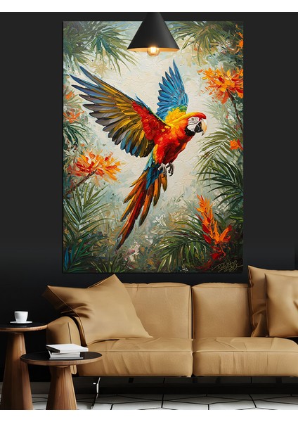 Papağan Kuşu Doğal Yaşam Dekoratif Kanvas - Mdf Ahşap Tablo fırsatları