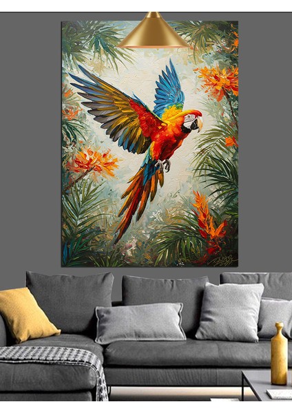 Papağan Kuşu Doğal Yaşam Dekoratif Kanvas - Mdf Ahşap Tablo indirimleri