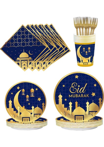 Partiyi Tamamla Ramazan Eid Mubarak Mavi Aureate (Yurt Dışından)