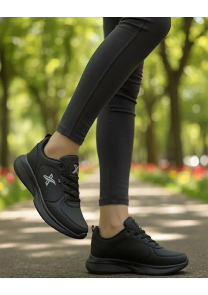 Günlük Siyah Anatomik Esnek Taban Bağcıklı Kadın Spor Ayakkabı Fp Ürün