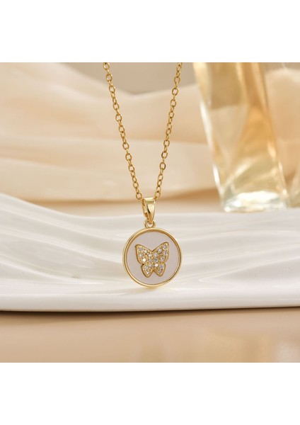 Yeni Titanyum Çelik Kolye Kadın Mizaç Mikro-Set Zirkonya Kişilik Kıdemli Köprücük Kemiği Duygusu Zincir Takı (Yurt Dışından)