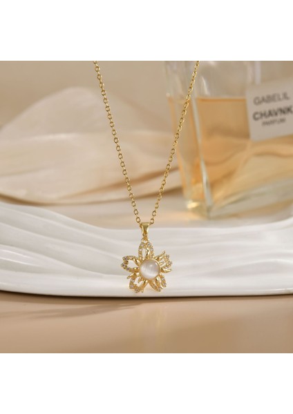 Yeni Kıdemli Işık Duygusu Lüks Mikro Set Zirkonya Bakır 18 Ayar Altın Kaplama Kolye Kolye Köprücük Kemiği Zinciri Takı ile Kadın Moda (Yurt Dışından)