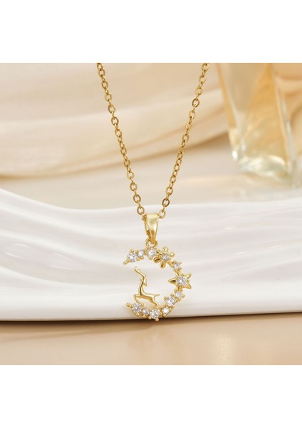 Yeni Kıdemli Işık Duygusu Lüks Mikro Set Zirkonya Bakır 18 Ayar Altın Kaplama Kolye Kolye Köprücük Kemiği Zinciri Takı ile Kadın Moda (Yurt Dışından)
