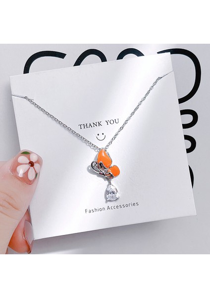 Yeni Basit Titanyum Çelik Kolye Kadın 18K Gül Altın Dört Yapraklı Yonca Kolye Ins Gelgit Net Kırmızı Patlama Modelleri Köprücük Kemiği Zinciri (Yurt Dışından)