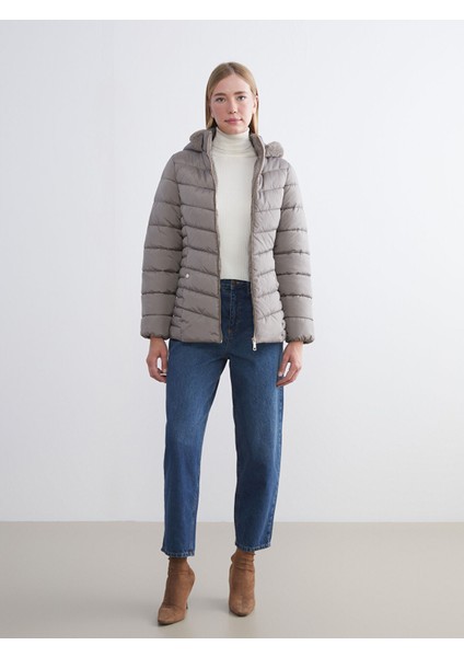 Yeni Sezon Kürklü Kapüşonlu Kadın Şişme Mont fiyatları