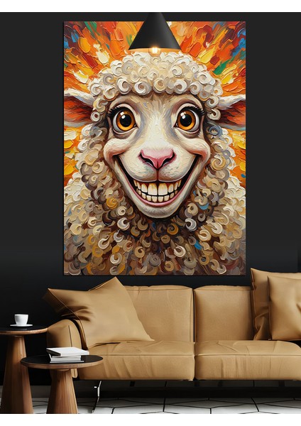 Koyun Gülen Çiftlik Hayvanı Dekoratif Kanvas - Mdf Ahşap Tablo modelleri