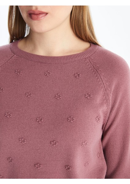 Yeni Sezon Bisiklet Yaka Çiçekli Kadın Triko Kazak fırsatları