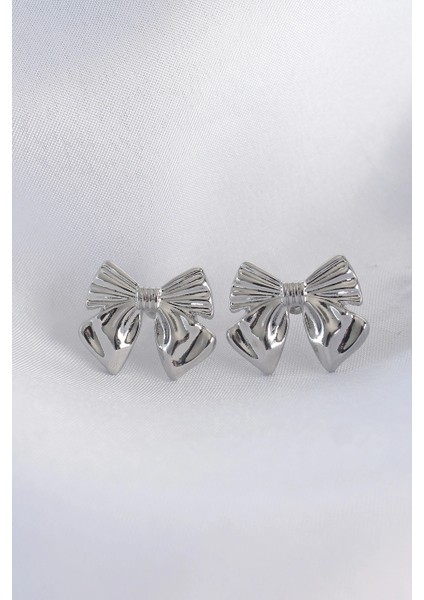 Pirinç Gümüş Renk Fiyonk Küpe