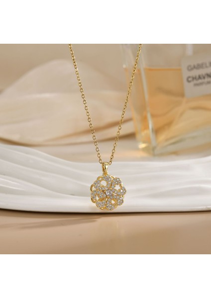 Yeni Kıdemli Işık Duygusu Lüks Mikro Set Zirkonya Bakır 18 Ayar Altın Kaplama Kolye Kolye Köprücük Kemiği Zinciri Takı ile Kadın Moda (Yurt Dışından)