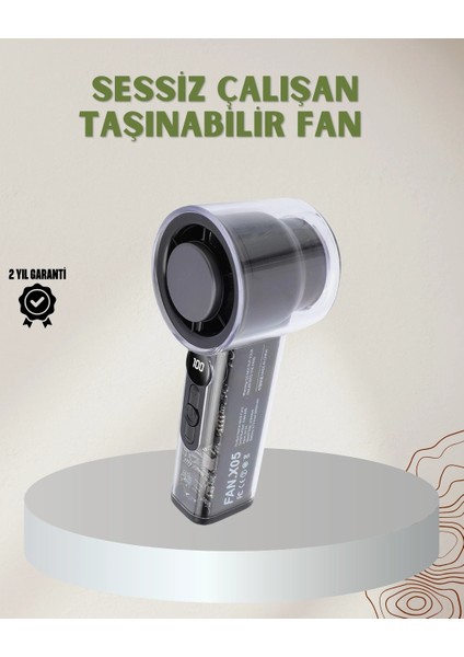 100 Kademeli Ayarlanabilir Mini Fan | Dijital Ekranlı Serinletici