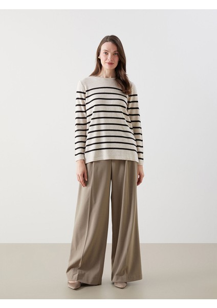 Yeni Sezon Bisiklet Yaka Çizgili Kadın Triko Kazak fiyatları