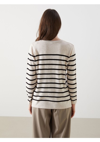 Yeni Sezon Bisiklet Yaka Çizgili Kadın Triko Kazak fırsatları