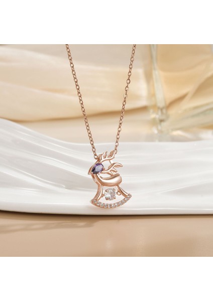 Yeni Bakır Kaplama Gerçek Altın Australopithecine Sıcaklığa Duyarlı Güneş Ay Kolye Mikro Set Zirkonya Titanyum Çelik Kolye (Yurt Dışından)