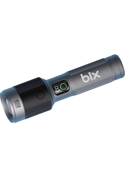 BX5101FL 2300 Lümen 60W Led El Feneri Teleskopik Zoom Metal Gövdeli Şarj Edilebilir 850 Metre Uzun Menzilli Flashlight