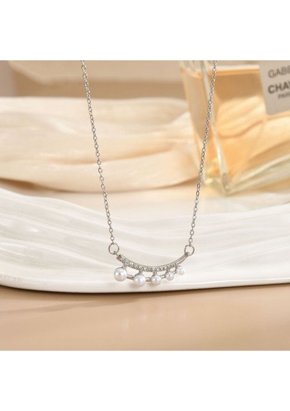 Yeni Titanyum Çelik Kolye Kadın Mizaç Mikro-Set Zirkonya Kişilik Kıdemli Köprücük Kemiği Duygusu Zincir Takı (Yurt Dışından)