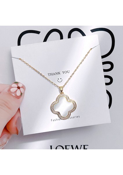 Yeni Kolye Kadın Moda Yüz Köprücük Kemiği Zinciri ile Kore Mizaç Kolye Kadın Diy Aksesuarları (Yurt Dışından)