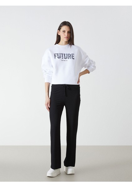 Yeni Sezon Beli Lastikli Düz Kaşkorse Kadın Pantolon