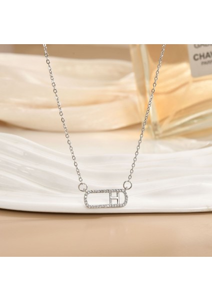 Yeni Titanyum Çelik Kolye Kadın Mizaç Mikro-Set Zirkonya Kişilik Kıdemli Köprücük Kemiği Duygusu Zincir Takı (Yurt Dışından)