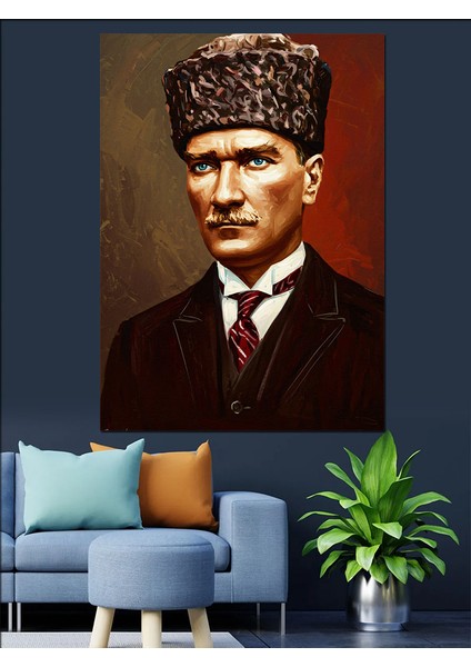 Mustafa Kemal Atatürk Portresi Dekoratif Kanvas - Mdf Ahşap Tablo modelleri