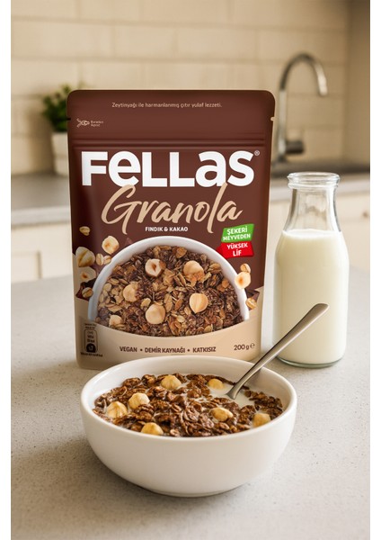 Granola 2'li Paket - Yaban Mersini & Kuruyemişli 200g + Fındık & Kakaolu 200g