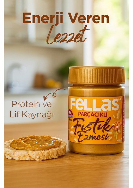 Parçacıklı Ballı Fıstık Ezmesi 300 g Katkısız Koruyucusuz Yüksek Proteinli Türkiye Menşeli modelleri