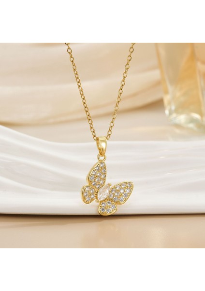 Yeni Kolye Kadın Dönebilen Çiçek Titanyum Çelik Niş Tasarım Duygusu Basit Moda Trendi Yüz Mizaç Köprücük Kemiği Zincir Takı (Yurt Dışından)