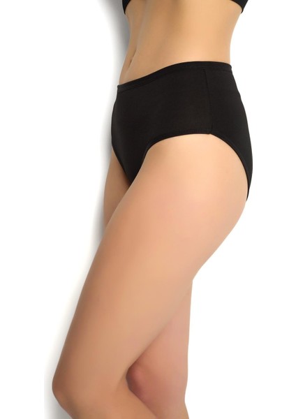 Kadın Yüksek Bel Siyah Pamuklu Külot 6'lı Paket modelleri