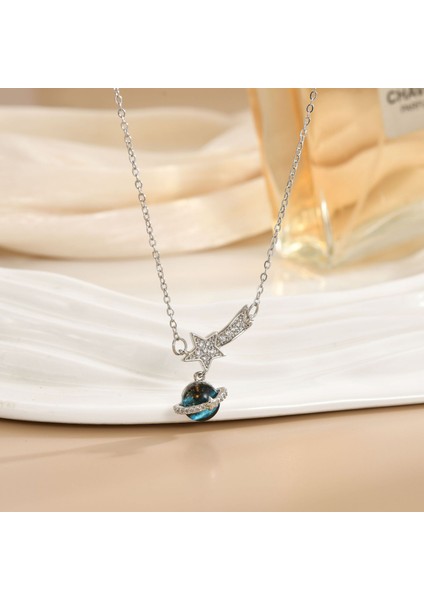 Yeni Titanyum Çelik Kolye Kadın Mizaç Mikro-Set Zirkonya Kişilik Kıdemli Köprücük Kemiği Duygusu Zincir Takı (Yurt Dışından)