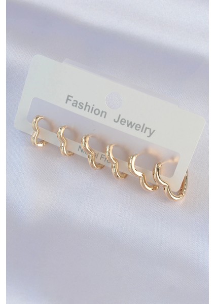 Pirinç Gold Renk Kalp Model Küpe Seti fiyatları