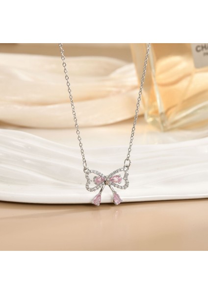 Yeni Titanyum Çelik Kolye Kadın Mizaç Mikro-Set Zirkonya Kişilik Kıdemli Köprücük Kemiği Duygusu Zincir Takı (Yurt Dışından)