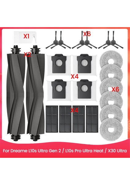 Dreame L10S Ultra Gen 2/ L10S Pro Ultra Heat / X30 Ultra Robot Süpürge Aksesuar Seti Için Yedek Parçalar (Yurt Dışından)