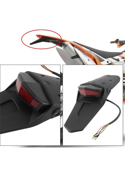 Motokros Kuyruk Işık Arka Çamurluk 12V LED Ktm Husqvarna Yamaha Suzuki Fren Lambası Motosiklet Evrensel Aksesuarları (Yurt Dışından) indirimleri