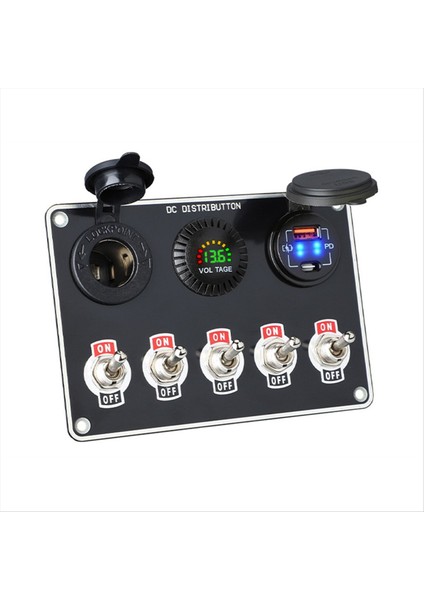 Çok Fonksiyonlu 5 Çete Rocker Geçiş Anahtarı Paneli USB Şarj Cihazı Devre Tekne Kamyonu Için Su Geçirmez Kontrol Röle Sistemi Rv (Yurt Dışından) fırsatları