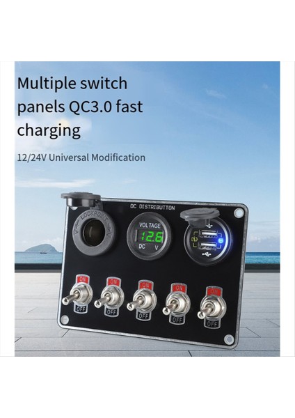 Çok Fonksiyonlu 5 Çete Rocker Geçiş Anahtarı Paneli USB Şarj Cihazı Devre Tekne Kamyonu Için Su Geçirmez Kontrol Röle Sistemi Rv (Yurt Dışından) indirimleri