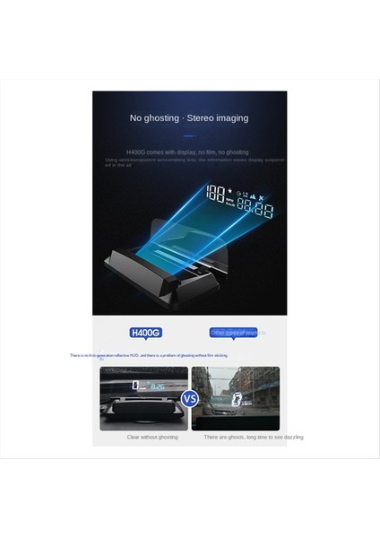 Araba Gps Başlık Ekran Araç Evrensel Hız Hd Süspansiyon Hud Optik Projeksiyon H400G Otomotiv Malzemeleri (Yurt Dışından) indirimleri