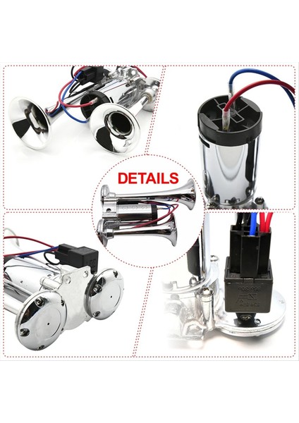 12V Çift Trompet Boynuz Araba Hava Boynuzu Süper Sesli Elektrikli Solenoid Valf Arabası Elektrik Hava Boynuzu Araba Tekne Hoparlör (Yurt Dışından) fırsatları
