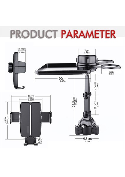 Çok Fonksiyonlu Fincan Tutucu Genişletici Tepsisi Telefon Standı Gıda Tepsisi Yemek Için Gidip Gelme Araç Masası Işçisi (Yurt Dışından) indirimleri