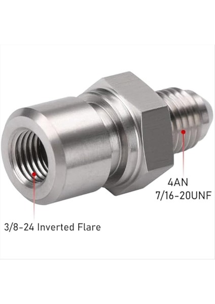 4AN Erkek-3/8-24 3/16INÇ Ters Flare Paslanmaz Çelik Fikir Fikir Takımlı Fren Fren Hattı Adaptörü 2 Pcs (Yurt Dışından) fiyatları