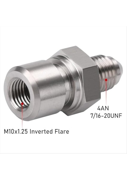 4AN Erkek Ila M10X1 25 Metrik Ters Parlama Dişi Fren Hattı Adaptörü Fitting Paslanmaz Çelik 2pcs (Yurt Dışından) fiyatları