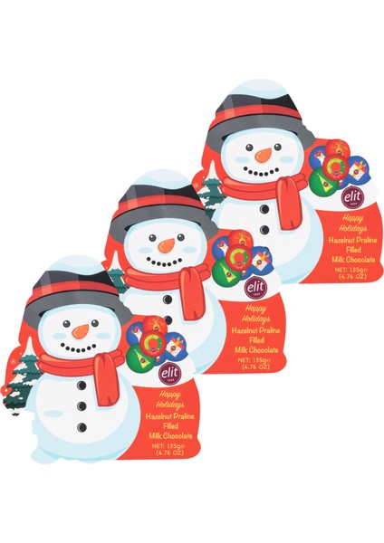 Kardan Adam Sütlü Çikolata Asetat Kutu 135G 3’lü Set Glutensiz