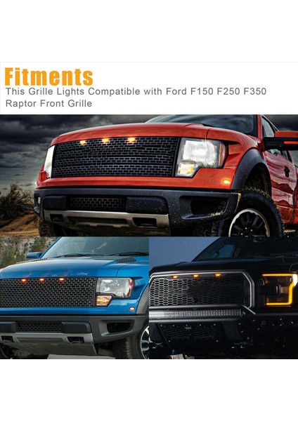 Ford F-150 Raptor Için 12X Füme Lens Amber LED Ön Izgaralar Koşu Lambaları (Yurt Dışından) fırsatları