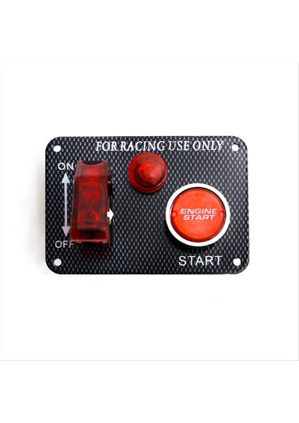 12V LED Kontak Anahtar Paneli Yarış Araç Motoru Başlatma Itme Düğmesi Başlangıç Anahtarı Karbon Fiber Araç Değiştirme (Yurt Dışından) fiyatları