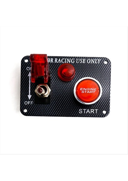 12V LED Kontak Anahtar Paneli Yarış Araç Motoru Başlatma Itme Düğmesi Başlangıç Anahtarı Karbon Fiber Araç Değiştirme (Yurt Dışından) fırsatları