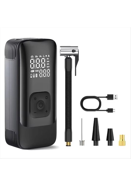 Araç Lastiği Şişiricisi Taşınabilir Hava Pompası Power Bank Fonksiyonu Tip-C Kablosuz Pil Kompresörü Araba Motosiklet Lastiği (Yurt Dışından)