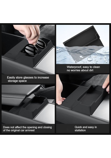 Tesla Model Y Juniper 2025 Silikon Tepsisi Kolçak Kutusu Organizatör Iç Otomobil Parçaları Için Merkez Konsol Gözlükleri Depolama Kutusu (Yurt Dışından) indirimleri