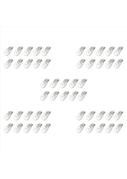 Araba T10 12V 5W 168 194 W5W Halojen Ampul Gösteri Kümesi Gösterge Gösterge Çizgi Lambası Okuma Işıkları 50 Paket Sıcak Beyaz (Yurt Dışından)