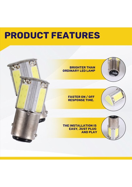 2 x 1157 BAY15D Cob Cob Park Otopark Işığı Freni Işığı Yanıp Sönen Tail Işık Dc 12V Beyaz (Yurt Dışından) indirimleri