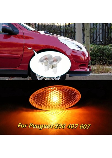 632574 4 x Turn Sinyal Yan Işaretleyici Işık Tekrarlayıcı Lamba Göstergesi Peugeot 206 407 607 (Yurt Dışından) modelleri